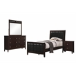 Pemberly Row 4-Piece Twin Bedroom Set in Warm Cappuccino Finish