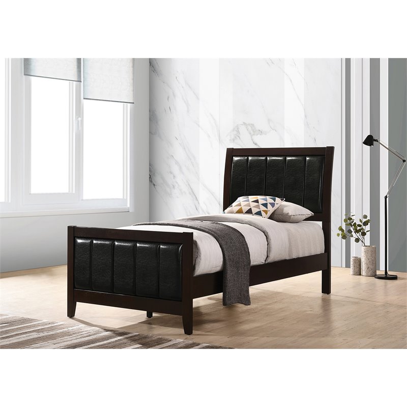 Pemberly Row 4-Piece Twin Bedroom Set in Warm Cappuccino Finish