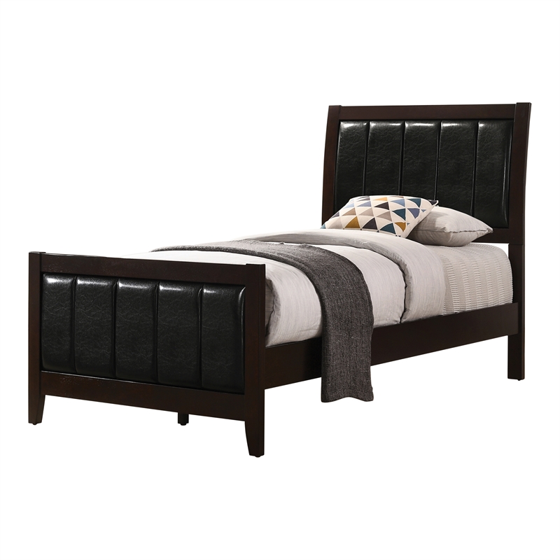 Pemberly Row 4-Piece Twin Bedroom Set in Warm Cappuccino Finish