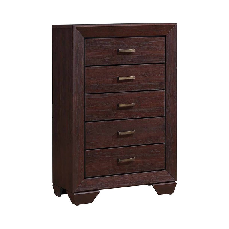 Pemberly Row 5-Piece Eastern King Bedroom Set in Dark Cocoa Finish
