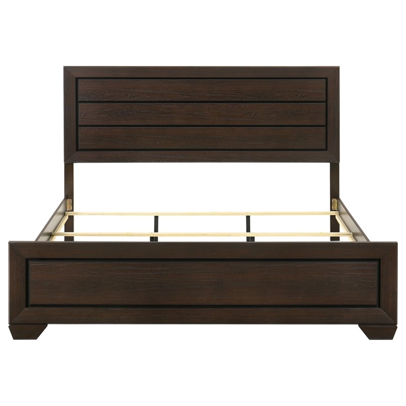 Pemberly Row Wood Eastern King Panel Bed in Dark Cocoa Finish