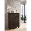 Pemberly Row 5-Drawer Bedroom Chest with Brass Pulls in Dark Cocoa