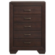 Pemberly Row 5-Drawer Bedroom Chest with Brass Pulls in Dark Cocoa