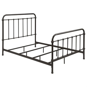 Pemberly Row Traditional Metal Full Spindle Bed in Dark Bronze