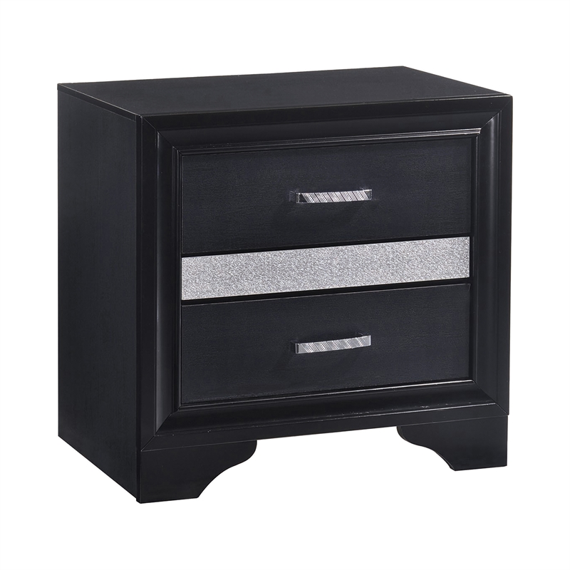 Pemberly Row 4-Piece Twin Storage Bedroom Set in Black Finish