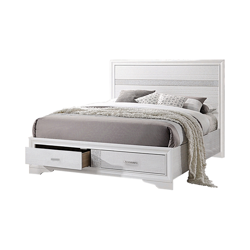 Pemberly Row 5-Piece Eastern King Bedroom Set in White Finish
