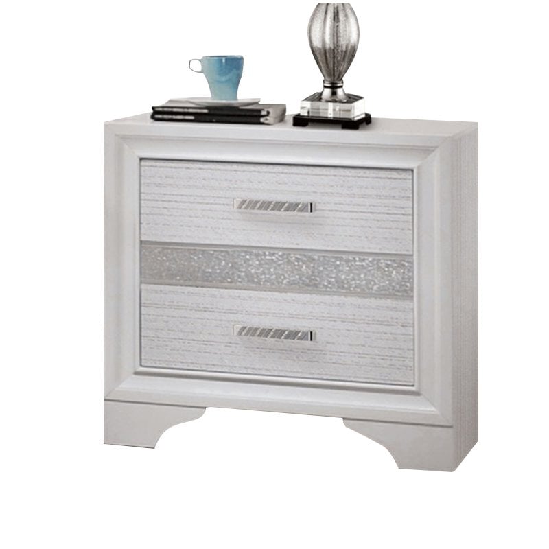 Pemberly Row 3-Drawer Nightstand Bedside Table in White Finish