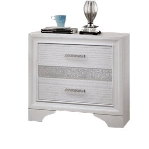 Pemberly Row 3-Drawer Nightstand Bedside Table in White Finish