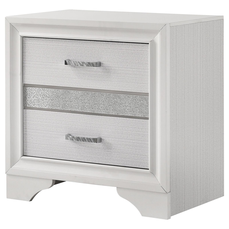 Pemberly Row 3-Drawer Nightstand Bedside Table in White Finish