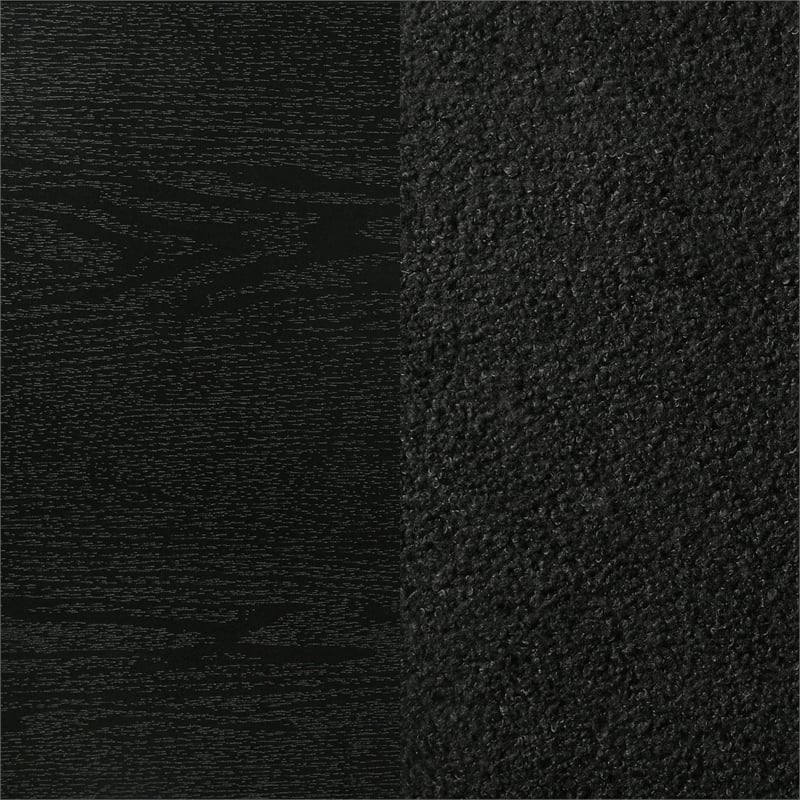 Pemberly Row 4-Piece Full Upholstered Bedroom Set in Black Finish