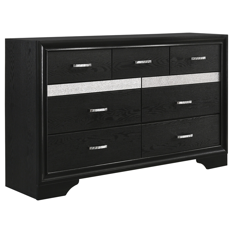 Pemberly Row 4-Piece Full Upholstered Bedroom Set in Black Finish