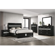 Pemberly Row 5-Piece Full Upholstered Bedroom Set in Black Finish