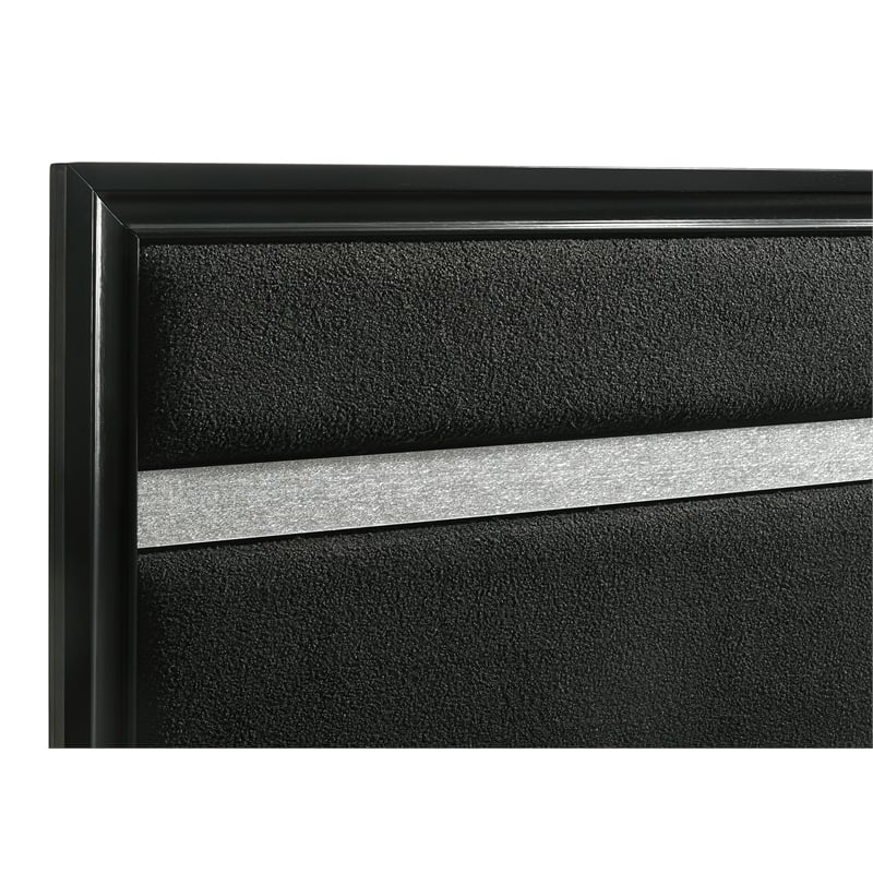 Pemberly Row 4-Piece California King Upholstered Set in Black