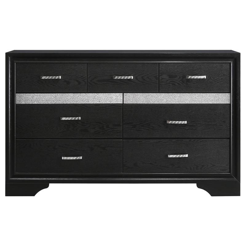Pemberly Row 4-Piece Twin Upholstered Bedroom Set in Black Finish