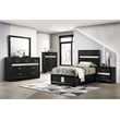 Pemberly Row 5-Piece Twin Upholstered Bedroom Set in Black Finish