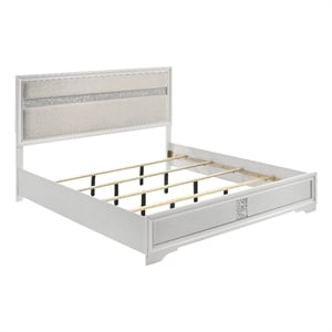 Pemberly Row 54-Inch Upholstered Eastern King Panel Bed in White
