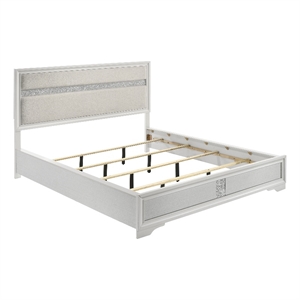 Pemberly Row 54-Inch Upholstered California King Panel Bed in White