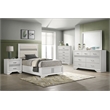 Pemberly Row 5-Piece Twin Upholstered Bedroom Set in White Finish