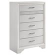 Pemberly Row 5-Piece Twin Upholstered Bedroom Set in White Finish