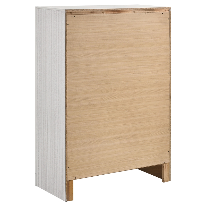 Pemberly Row 5-Piece Twin Upholstered Bedroom Set in White Finish