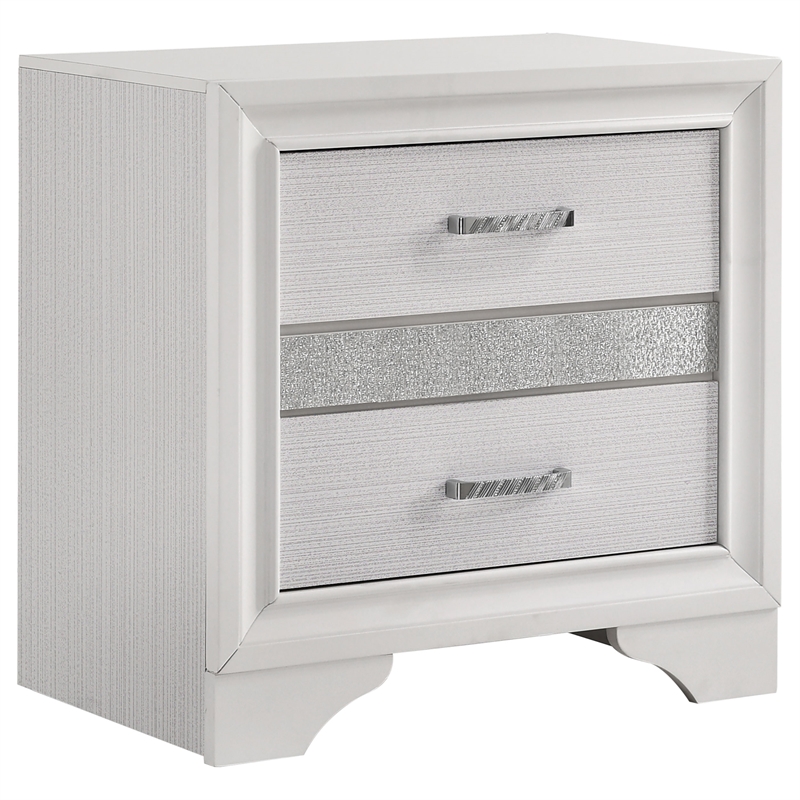 Pemberly Row 5-Piece Twin Upholstered Bedroom Set in White Finish