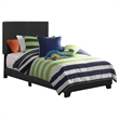 Pemberly Row Faux Leather Upholstered Twin Panel Bed in Black