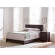 Pemberly Row Faux Leather Upholstered California King Bed in Brown