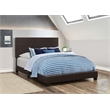 Pemberly Row Faux Leather Upholstered California King Bed in Brown
