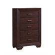 Pemberly Row 5-Piece Eastern King Leatherette Bedroom Set in Dark Cocoa