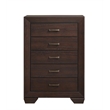 Pemberly Row 5-Piece Eastern King Leatherette Bedroom Set in Dark Cocoa