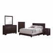 Pemberly Row 5-Piece Eastern King Leatherette Bedroom Set in Dark Cocoa