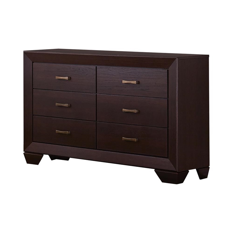 Pemberly Row 5-Piece Eastern King Leatherette Bedroom Set in Dark Cocoa
