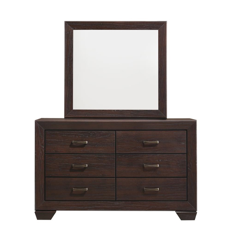 Pemberly Row 5-Piece Eastern King Leatherette Bedroom Set in Dark Cocoa