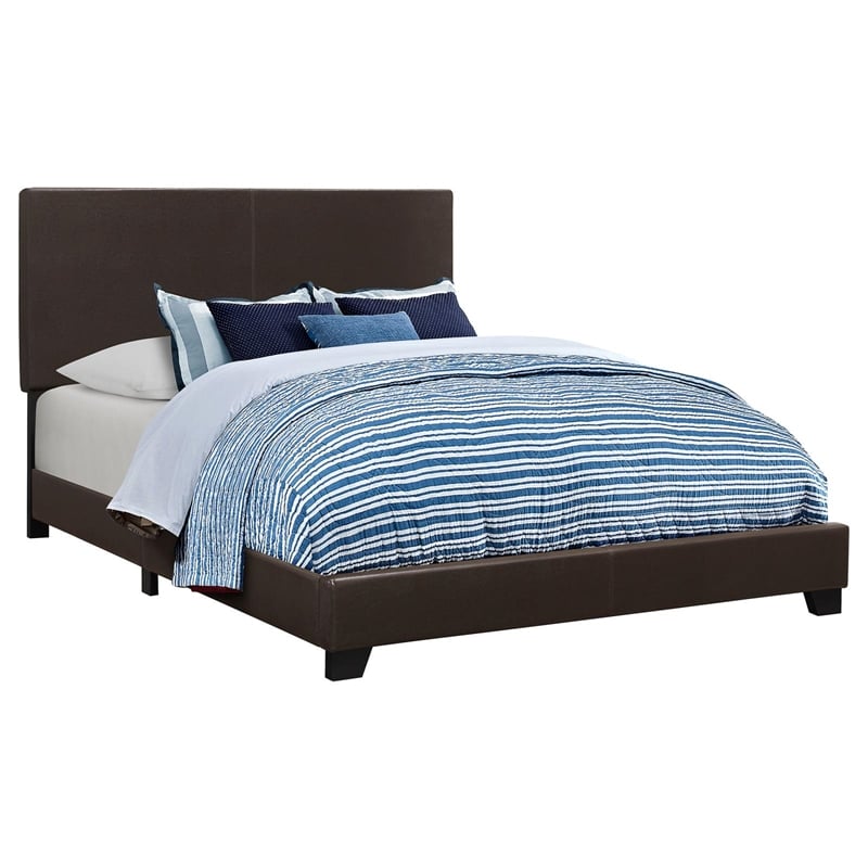 Pemberly Row 4-Piece California King Leatherette Bedroom Set in Cocoa