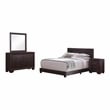 Pemberly Row 4-Piece Twin Leatherette Bedroom Set in Dark Cocoa
