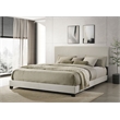 Pemberly Row Fabric Upholstered California King Panel Bed in Cream