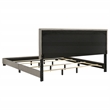 Pemberly Row Fabric Upholstered Eastern King Panel Bed in Taupe