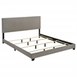 Pemberly Row Fabric Upholstered Eastern King Panel Bed in Taupe