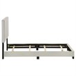 Pemberly Row Fabric Upholstered Twin Panel Bed in Cream Finish