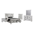 Pemberly Row 5-Piece Eastern King Bedroom Set in Distressed White