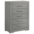 Pemberly Row 5-Piece Eastern King High Gloss Bedroom Set in Grey