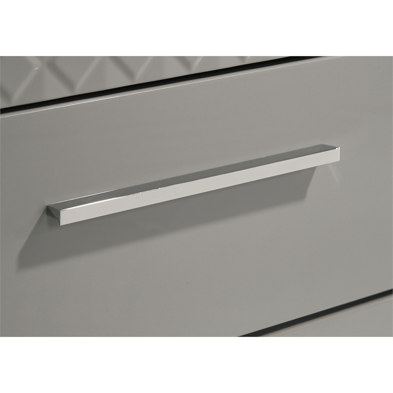 Pemberly Row 4-Piece Queen High Gloss Bedroom Set in Grey Finish