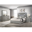 Pemberly Row 4-Piece Queen High Gloss Bedroom Set in Grey Finish