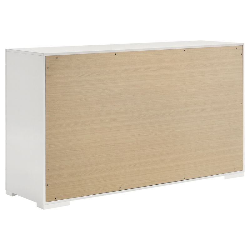 Pemberly Row 5-Piece Queen High Gloss Bedroom Set in White Finish