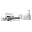 Pemberly Row 5-Piece Queen High Gloss Bedroom Set in White Finish