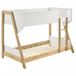 Pemberly Row Wood Twin Over Twin Bunk Bed in White and Natural