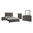 Pemberly Row 5-Piece 56-Inch Wood Queen Bedroom Set in Gray Oak