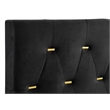 Pemberly Row Glam Upholstered California King Panel Bed in Black