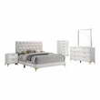 Pemberly Row 5-Piece California King Glam Bedroom Set in White