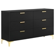 Pemberly Row 4-Piece Queen Glam Upholstered Bedroom Set in Black
